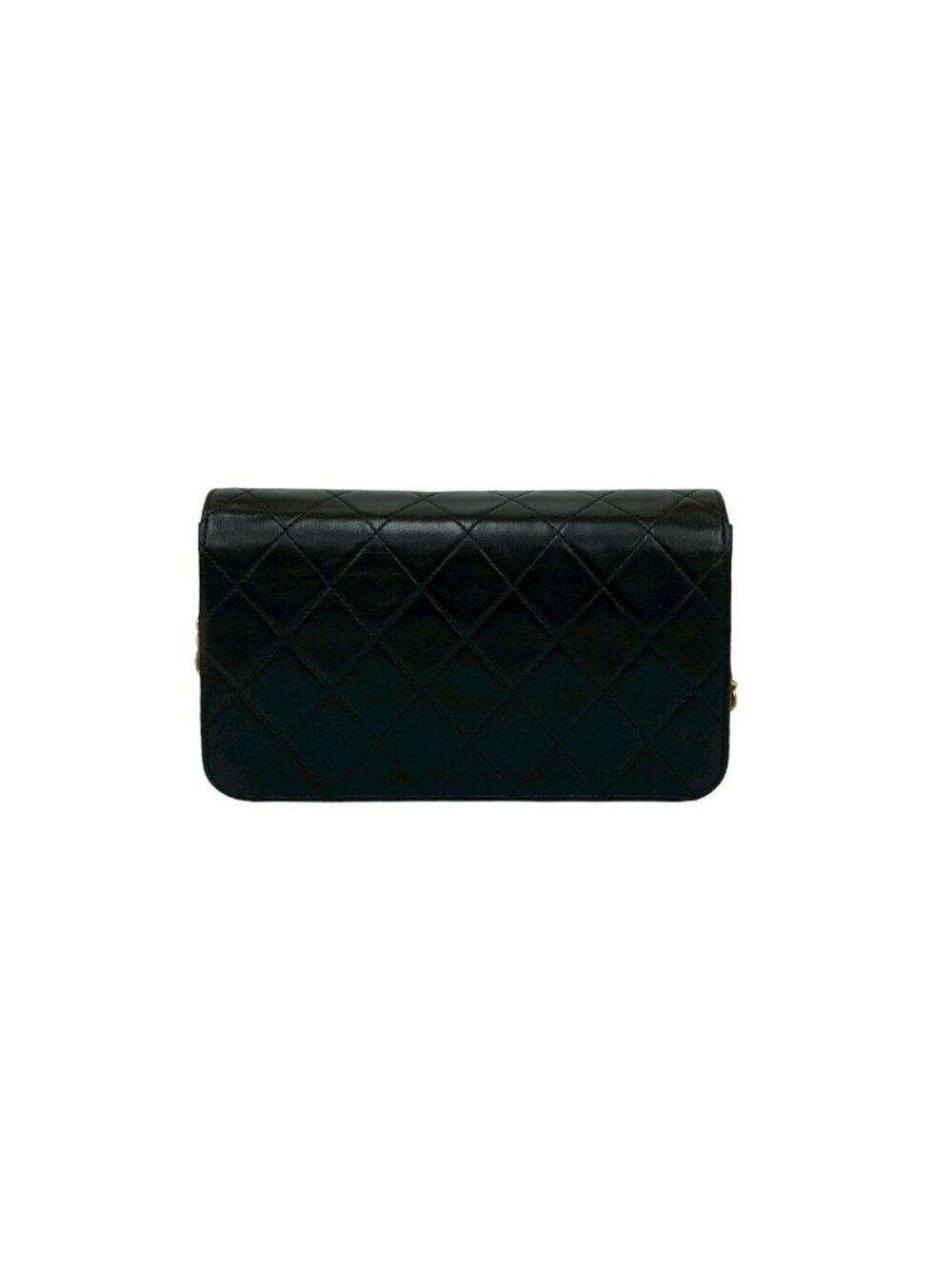Chanel Quilted CC Logo Lambskin Chain Shoulder Bag Pochette Black - Picture 3 of 10